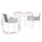 Preview: 3-tlg. Garten-Essgruppe mit Kissen Poly Rattan und Stahl