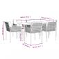 Preview: 7-tlg. Garten-Essgruppe mit Kissen Poly Rattan und Stahl