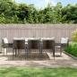 Preview: ARDEBO.de - 9-tlg. Garten-Essgruppe mit Kissen Poly Rattan und Stahl