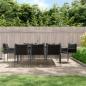 Preview: ARDEBO.de - 9-tlg. Garten-Essgruppe mit Kissen Poly Rattan und Stahl