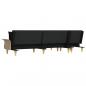 Preview: Schlafsofa in L-Form Schwarz 279x140x70 cm Stoff