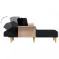 Preview: Schlafsofa in L-Form Schwarz 279x140x70 cm Stoff