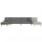 Preview: Schlafsofa in L-Form Dunkelgrau 279x140x70 cm Stoff