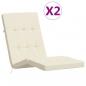 Preview: ARDEBO.de - Liegestuhl-Auflagen 2 Stk. Creme Oxford-Gewebe
