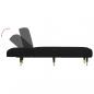 Preview: Chaiselongue Schwarz Samt