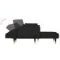 Preview: Schlafsofa in L-Form Schwarz 275x140x70 cm Samt