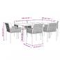 Preview: 7-tlg. Garten-Essgruppe mit Kissen Poly Rattan und Stahl