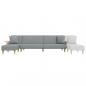 Preview: Schlafsofa in L-Form Hellgrau 279x140x70 cm Stoff