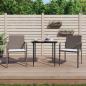 Preview: ARDEBO.de - 3-tlg. Garten-Essgruppe mit Kissen Poly Rattan und Stahl