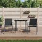 Preview: ARDEBO.de - 3-tlg. Garten-Essgruppe mit Kissen Poly Rattan und Stahl