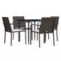 Preview: 5-tlg. Garten-Essgruppe mit Kissen Poly Rattan und Stahl