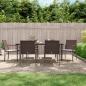Preview: ARDEBO.de - 7-tlg. Garten-Essgruppe mit Kissen Poly Rattan und Stahl