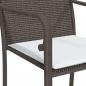 Preview: 7-tlg. Garten-Essgruppe mit Kissen Poly Rattan und Stahl