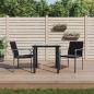 Preview: ARDEBO.de - 3-tlg. Garten-Essgruppe mit Kissen Poly Rattan und Stahl