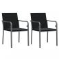 Preview: 3-tlg. Garten-Essgruppe mit Kissen Poly Rattan und Stahl