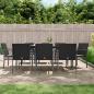 Preview: ARDEBO.de - 9-tlg. Garten-Essgruppe mit Kissen Poly Rattan und Stahl