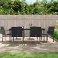 Preview: ARDEBO.de - 7-tlg. Garten-Essgruppe mit Kissen Poly Rattan und Stahl