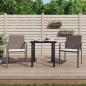Preview: ARDEBO.de - 3-tlg. Garten-Essgruppe mit Kissen Poly Rattan und Stahl