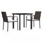 Preview: 3-tlg. Garten-Essgruppe mit Kissen Poly Rattan und Stahl