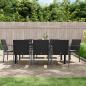 Preview: ARDEBO.de - 9-tlg. Garten-Essgruppe mit Kissen Poly Rattan und Stahl