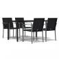 Preview: 5-tlg. Garten-Essgruppe mit Kissen Poly Rattan und Stahl