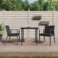 Preview: ARDEBO.de - 3-tlg. Garten-Essgruppe mit Kissen Poly Rattan und Stahl