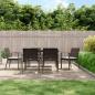 Preview: ARDEBO.de - 7-tlg. Garten-Essgruppe mit Kissen Poly Rattan und Stahl