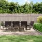 Preview: ARDEBO.de - 9-tlg. Garten-Essgruppe mit Kissen Poly Rattan und Stahl