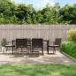 Preview: ARDEBO.de - 7-tlg. Garten-Essgruppe mit Kissen Poly Rattan und Stahl