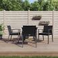 Preview: ARDEBO.de - 5-tlg. Garten-Essgruppe mit Kissen Poly Rattan und Stahl