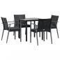 Preview: 5-tlg. Garten-Essgruppe mit Kissen Poly Rattan und Stahl