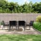 Preview: ARDEBO.de - 7-tlg. Garten-Essgruppe mit Kissen Poly Rattan und Stahl