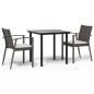Preview: 3-tlg. Garten-Essgruppe mit Kissen Poly Rattan und Stahl