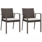 Preview: 3-tlg. Garten-Essgruppe mit Kissen Poly Rattan und Stahl