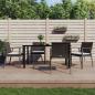 Preview: ARDEBO.de - 5-tlg. Garten-Essgruppe mit Kissen Poly Rattan und Stahl