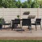 Preview: ARDEBO.de - 5-tlg. Garten-Essgruppe mit Kissen Poly Rattan und Stahl