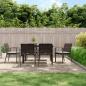 Preview: ARDEBO.de - 7-tlg. Garten-Essgruppe mit Kissen Poly Rattan und Stahl