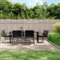 Preview: ARDEBO.de - 7-tlg. Garten-Essgruppe mit Kissen Poly Rattan und Stahl