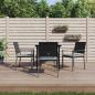 Preview: ARDEBO.de - 5-tlg. Garten-Essgruppe mit Kissen Poly Rattan und Stahl