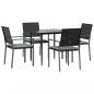 Preview: 5-tlg. Garten-Essgruppe mit Kissen Poly Rattan und Stahl