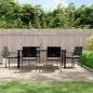 Preview: ARDEBO.de - 7-tlg. Garten-Essgruppe mit Kissen Poly Rattan und Stahl