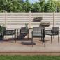 Preview: ARDEBO.de - 5-tlg. Garten-Essgruppe mit Kissen Schwarz Poly Rattan & Stahl