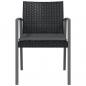 Preview: Gartenstühle mit Kissen 4 Stk. Schwarz 56,5x57x83cm Poly Rattan