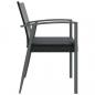Preview: Gartenstühle mit Kissen 4 Stk. Schwarz 56,5x57x83cm Poly Rattan