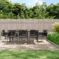 Preview: ARDEBO.de - 9-tlg. Garten-Essgruppe mit Kissen Schwarz Poly Rattan & Stahl