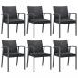 Preview: Gartenstühle mit Kissen 6 Stk. Schwarz 56,5x57x83cm Poly Rattan