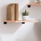 Preview: ARDEBO.de - Wandregal 40x40x2 cm Massivholz Eiche Unbehandelt