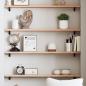 Preview: ARDEBO.de - Wandregal 80x10x2 cm Massivholz Eiche Unbehandelt