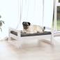 Preview: Hundebett Weiß 65,5x50,5x28 cm Massivholz Kiefer