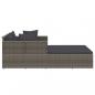 Preview: Sonnenliege mit Kissen Grau 182x118x63 cm Poly Rattan